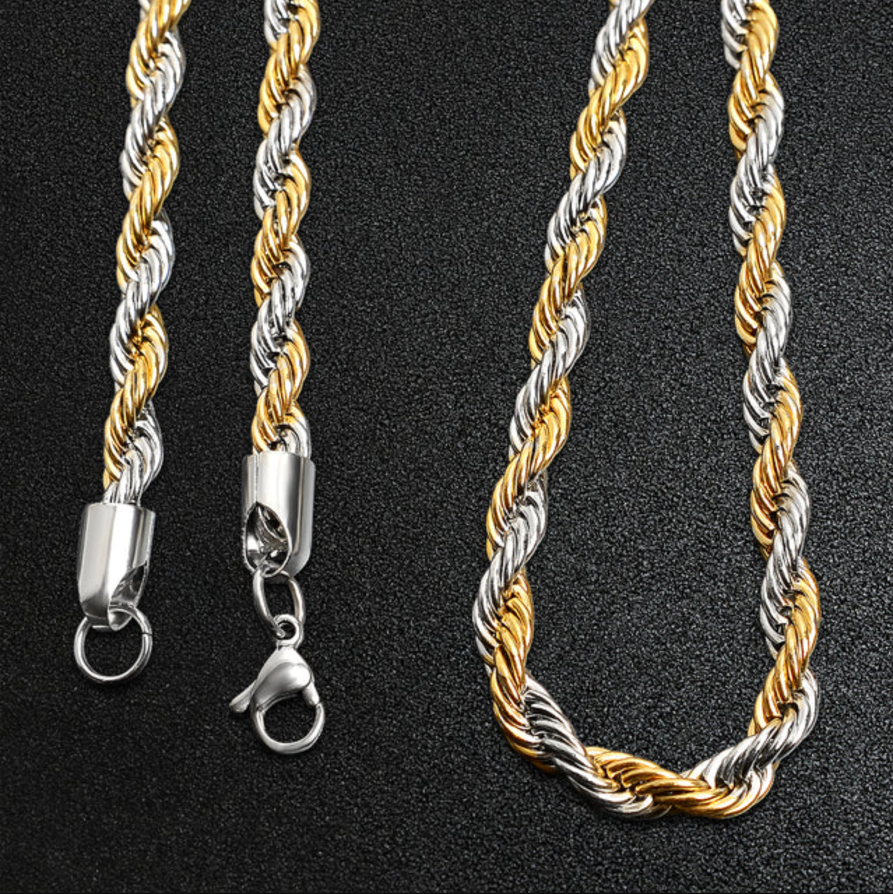 (Quick Ship) Bi-Metal Rope Chain