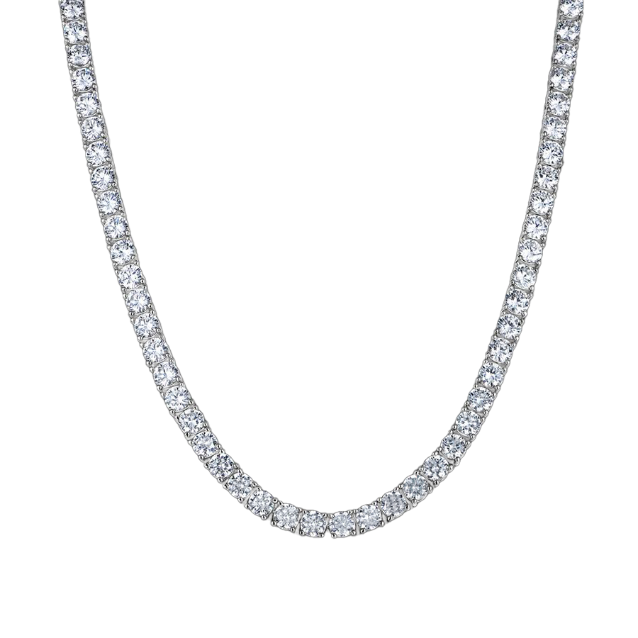 Diamond Tennis Chain (Silver) 5mm - Unmatched Quality. Bright Stones.